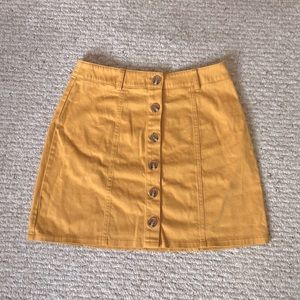 Yellow Button Up Skirt
